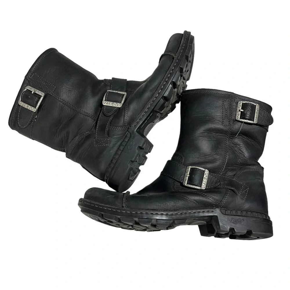 UGG Australia Rockville II Boots Black Rugged Leather Men’s Size 11 S/N 3040